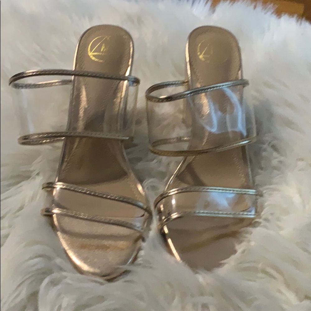 Perspex and Metallic Mules